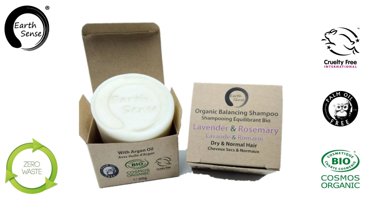 Shampoing Solide Bio Lavande & Romarin – Cheveux Secs 60 g